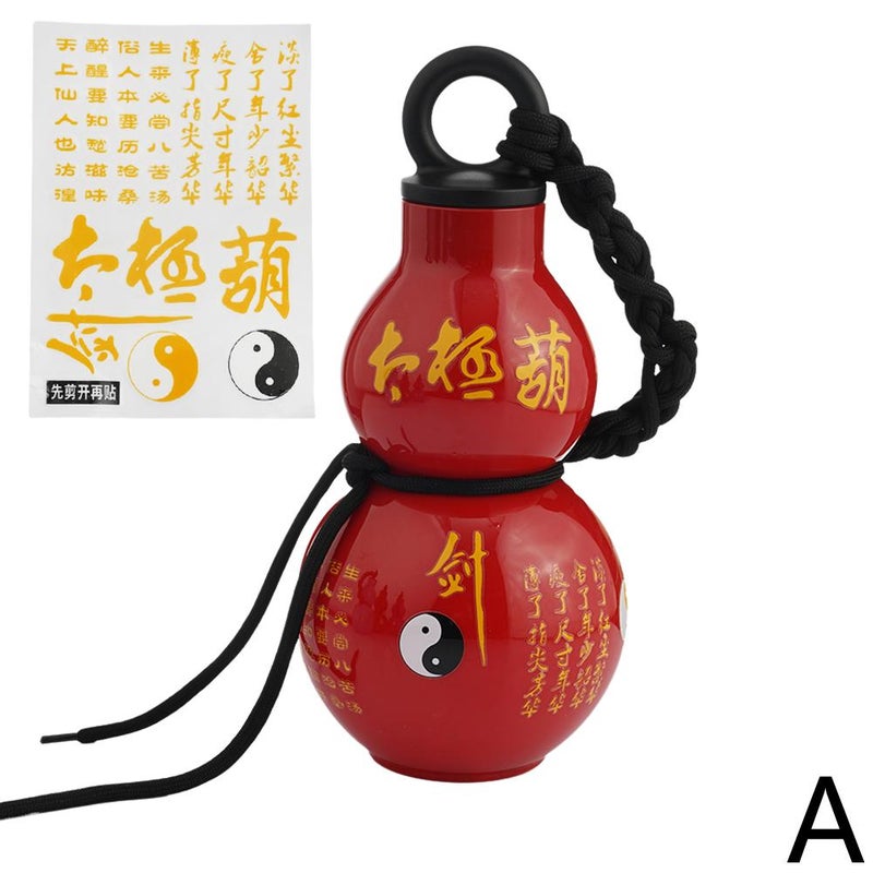 A gourd-shaped cup with a sticker, 800ml new style, creative gourd-shaped water bottle, retro plastic cup, outdoor travel mug, popular sports water bottle wholesale.